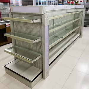 [Hot Item] 4 Layer Pegboard Double-Sided Metal Gondola Supermarket Shelf