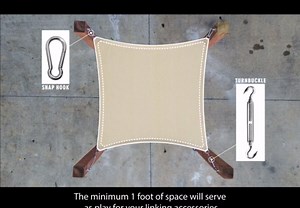 ColourTree CTAPT24 Custom Size Order to Make 16' x 21' x 26.4' Blue Right Triangle Sun Shade Sail Canopy Mesh Fabric UV Block UPF50 - Commercial Heavy Duty - 190 GSM - 3 Years Warranty