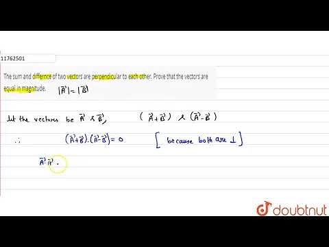 The sum and differnce of two vectors are perpendicular to each other. Prove that the vectors