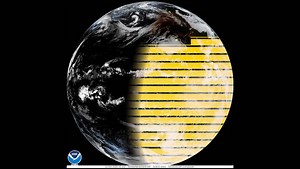 Time-lapse of annular solar eclipse shadow seen from space