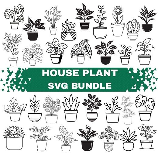 Houseplant SVG Bundle: Plant in Pots Clipart,plant Cut Files(digital Download) - Etsy