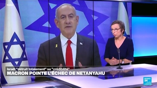 Emmanuel Macron pointe l'échec de Netanyahu dans une interview à la TV israélienne • FRANCE 24 #Macron #Netanyahu #Israël Emmanuel Macron a défendu, dans une interview à une télévision israélienne, sa décision de reconnaître un Etat palestinien, "meilleure manière d'isoler le Hamas" à ses yeux, tout en condamnant à nouveau vivement l'offensive à Gaza qui "détruit totalement" la "crédibilité" d'Israël. #Macron #Netanyahu #Israël | Psn Animation Média