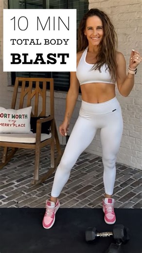 Dana | Certified Fitness Trainer on Instagram: "HIIT it quick and hard today 💥 TOTAL BODY BLAST that will leave you wanting more…Oh, and make sure you repeat it for as long as you want (10 min?! Repeat 2X, 15 min-Repeat 3X, etc!) Let’s GO mama 💃🏻 Like what you see?! Hi, I’m Dana 💜 I’m a 46 year old, Texas mama of two teens who loves Jesus and will be your #1 Cheerleader 📣 during your health and fitness journey. I help bring back your confidence and spark, ONE WOROUT AT A TIME! ✅Ready for a 