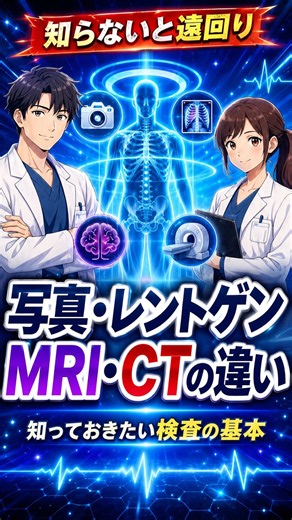【検査の疑問をスッキリ解決！写真・レントゲン・MRI・CTの特徴と使い分けの基本】◯