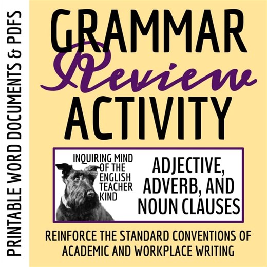 Grammar Practice Worksheet on Subordinate Clauses | High School English Review