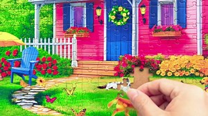 300 Piece Puzzles for Adults Kids - Jigsaw Puzzle - The Pink Courtyard House