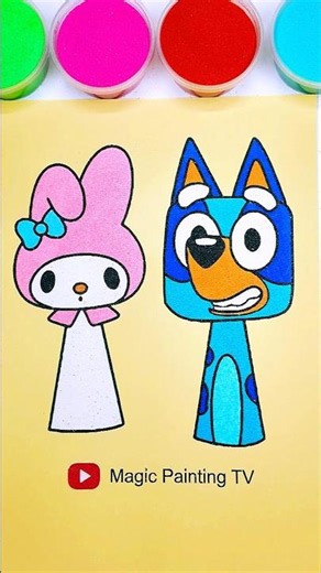 Mymelody & Bluey #trending #cartoon #shortfeed #forkids #magicpaintingtv #bluey #mymelody