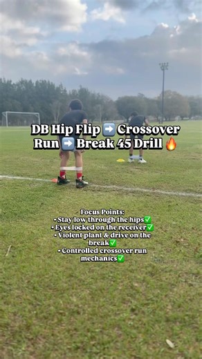 Defensive Back Hip Flip & Break 45 Drill 🔥 Resistance Band DB Footwork Tutorial