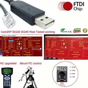 [Hot Item] ชิป Ftdi USB RS232 ซีเรียลไปยัง Rj9 Rj10 4p4c สำหรับ Ioptron Ieq45 Cem25p Ieq30 สายเคเบิลอัพเกรด PRO สายควบคุม PC