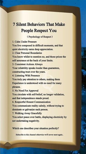 7 Silent Behaviors That Make People Respect You | Psychology of Respect