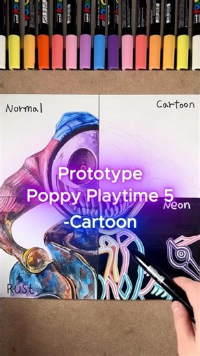 Drawing Cartoon Version of Prototype l Poppy Playtime 5