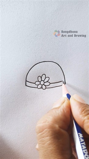 Simple Hat Drawing in 1 Minute for Beginners #shorts #drawing #art | Rongdhonu Art and Drawing