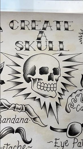 Create A Skull Tattoo Flash Sheet