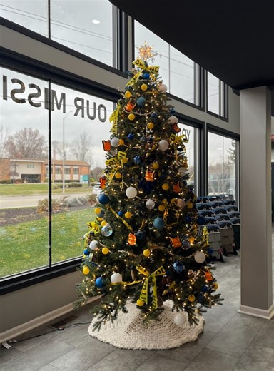 Our tree is up!🎄 Our office is officially ready for Christmas! Is your tree up yet? ✨ If it is, drop a picture in the comments — we’d love to see your holiday spirit! | Maumee River Roofing