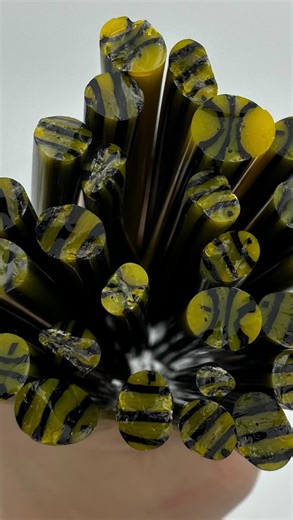 Lucent Glass | How to create patterned 🐝 bee murrini canes in fused glass! Using a 1/4” grinder bit, we made the bottom hole of a clay pot the shape of an... | Instagram