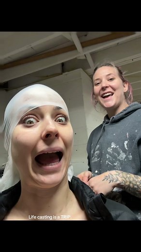 Yesterday my fellow MUA buddy Kyla Metzker did a full lifecast of my head/neck/shoulders. It was a wild experience! I was completely encased in silicone for TWO HOURS. We had the soothing sounds of Andre 3000’s flute going in the background to keep me calm while I was lost in the sauce (the sauce being two layers of smooth-on body double silk, and one deceptively heavy layer of plaster bandages). Next week I will be returning the favor to Kyla & covering her up in layers of goo and plaster. Even