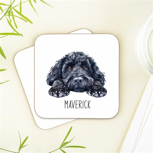 Personalised Black Cockapoo Coaster, Cockerpoo Lover Gift. - Etsy