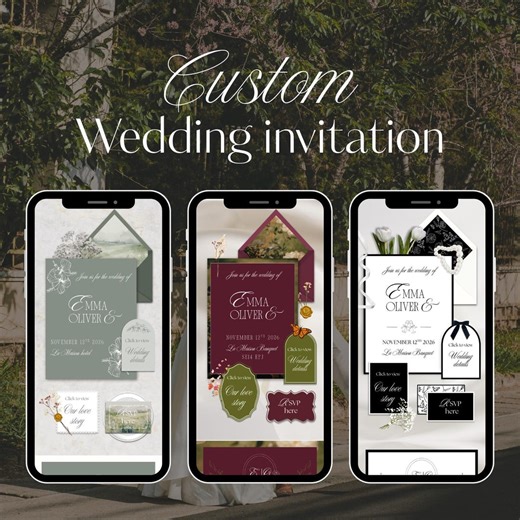 Custom Canva Open Envelope Wedding Invitation Website | Personailsed Digital Wedding Invite | Modern Elegant Wedding Web Page | RSVP Form - Etsy UK