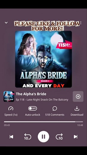 The Alpha's Bride Episode 118: Late Night Snack On The Balcony #thealphasbride #fypageシ #pocketfm #listentothestory #fyp #listen #storytelling #bookstory #story | Listen to the Story