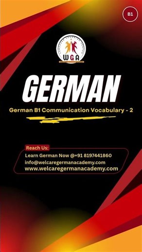 German Language B1 Level Communication Vocabulary Words Part 2 German B1 Level Learning Practise