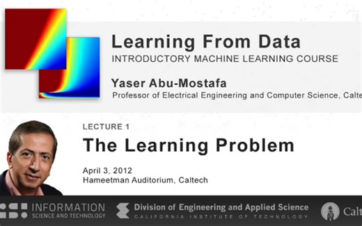 [机器学习]Learning from Data - Yaser Abu Mostafa - Caltech