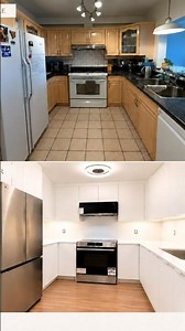 Kitchen Renovation Before & After | From Wood to White Cabinets