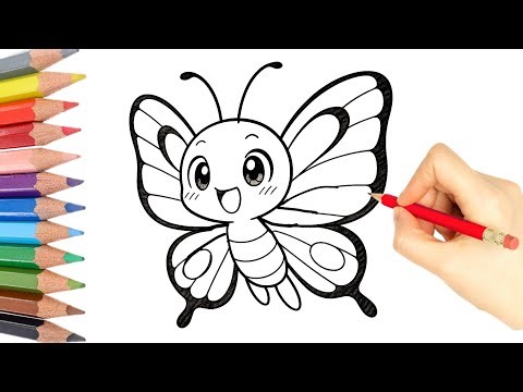 😍How to Draw a Beautiful Butterfly✨🦋Easy butterfly drawing , simple drawing, cute drawing