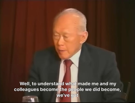 In 1942, the Japanese rounded up all Chinese men in Singapore.They were filtering out the healthy young ones to execute.Lee Kuan Yew was 18. A guard pointed at him and said: "Go to that lorry."He knew what that meant. The lorry went to the beaches. The beaches meant machine guns.He asked: "Can I collect my other things?"They said yes.He walked away, found his family's gardener, and hid in his quarters for two days.When they changed the screening inspectors, he tried again. This time, he got thro