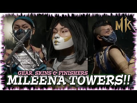 MILEENA GEAR & SKINS!! All Character Tower Reward Loadouts & Finishers!! Mortal Kombat 11