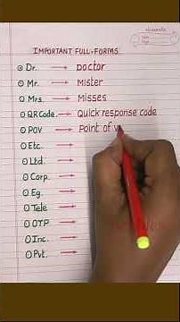 Learn English - Important Full Forms