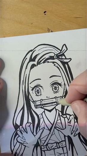 How to Draw Anime Nezuko Kamado Demon Slayer 5 #anime #art #drawing #ink #draw #drawingtutorial