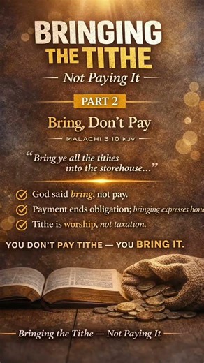 Bring the tithe, don't pay it