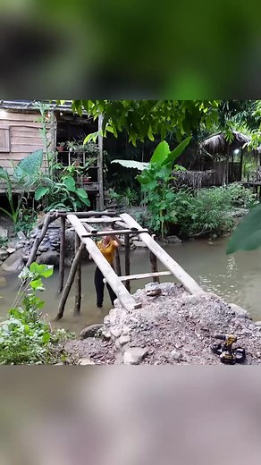 How to build a bridge over a stream - Part 1-3 #bushcraft #camp #camping #survival #shelter #wildlife #outdoors #outdoor #viral #fyp #foryou | Survival Life