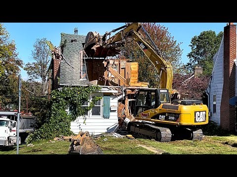 House Demolition by Caterpillar Excavator CAT 315D