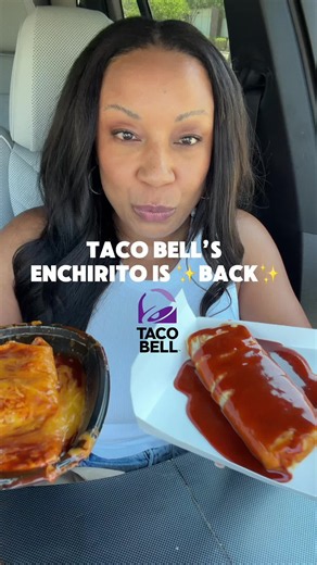First time trying the enchirito but I think I like my order better . My way is definitely not cheaper though lol but the enchirito is good ! #tacobell #enchirito #fastfood #foodie #foodtok