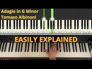 Adagio in G Minor - Tomaso Albinoni - how to play on the piano, piano tutorial, Synthesia