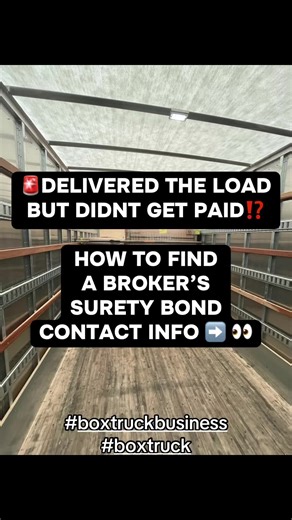 🚨HOW TO FIND A BROKER’S SURETY BOND CONTACT INFORMATION‼️👀 Delivered the load, sent the paperwork, and the broker still ghosting? 😩 Don’t stress — you can file a claim on their surety bond‼️ Know the game, protect your coins, and never get played. 💸🚛 #boxtruckbusiness #boxtruck #trucking #TruckingBusiness #fyp