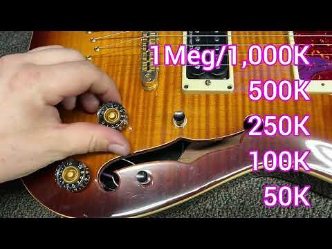 Potentiometer Comparison 1Meg - 500K - 250K - 100K - 50K (volume & tone) - [ revised ]