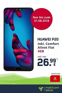 19K views · 41 reactions | NUR DREI TAGE!  Sichert euch schnell bis zum 31.08. das HUAWEI P20. ✅ 4 GB ✅ einmalig 1€ ✅ mtl. 26,99€ statt 31,99€ | freenet | Facebook