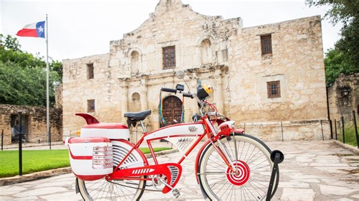 Pee-wee's bike is at the Alamo, but not where you think
