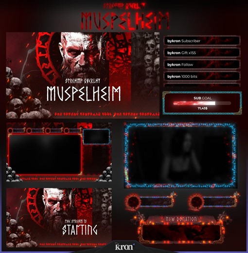 Muspelheim Stream Overlay Pack, Dark Viking Horror Scenes, Alerts, Twitch Overlay - Etsy