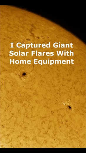 GIANT Solar Flare Larger Than Earth The white-hot flares heat to several million degrees °F. Telescope: Explore Scientific AR102 Camera: ZWO ASI174MM Solar Filter: DayStar Quark Astronomik L3 UV/IR Filter Mount: Celestron AVX Focuser: Rigel Stepper Motor Capture Software: SharpCap 3.2 #astronomy #cosmos #dark #milkyway #natgeo #nebula #nightsky #outerspace #physics #planet #science #space #stars #stargazing #telescope #universe