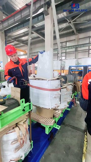 pad mounted transformer windings are assembled onto the core