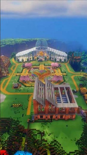 🔥I built a luxury shopping mall with a rotating fountain thanks to Create! #shorts #minecraft