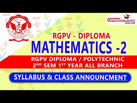 Mathematics 2 (M2) RGPV Diploma / Polytechnic 2nd Sem 1st Year for All Branch Syllabus & Class