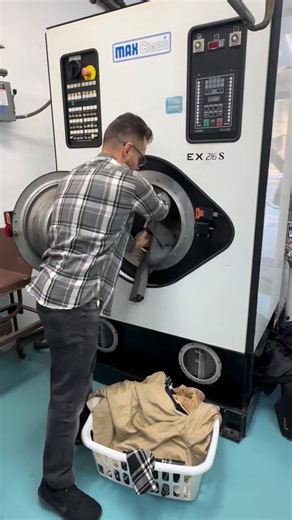 Denim and lace dry cleaners on Instagram: "How do dry cleaners clean your jacket . and clothes.this is a dry cleaning machine. it’s a big washer. dry clean combo that use isn’t water use solvent #real #explore #fypage #vintage #laundry"