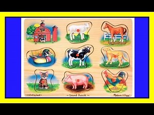 Learn Farm Animals and Their Sounds In English Melissa & Doug Sound Puzzle Babies, Toddlers, Kid