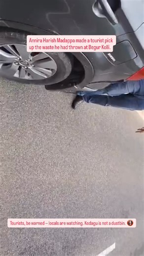 Nanga Kodava on Instagram: "Tourists, be warned, locals are watching. Kodagu is not a dustbin. 🚯"