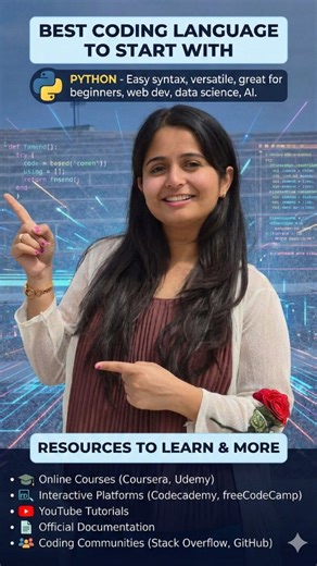 Dr. Sanjana Rajesh Upadhyay on Instagram: "What is the best, easiest, and most important programming language to switch into Healthcare Analyst or AI roles as a doctor? Python. Python is beginner-friendly, powerful, and widely used in healthcare AI, data analysis, and machine learning. Best FREE learning resources on YouTube: For Hindi speakers: • Code with Harry – 100 Days of Python (complete beginner friendly) • Apna College – Python Course For non-Hindi speaking professionals: • freeCodeCamp