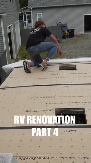Roof skin install & front cap replacement #rv #rvrepair #rvrenovation #travel #rvtiktok #camping #glamping #viral #fyp #longformcontent #youtube #series #rvwaterdamage
